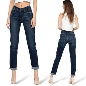 Judy Blue Tapered Slim Fit Dark Wash Jeans Womens Size 22W Distressed